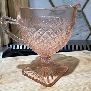 Hocking Miss America Pink Depression Glass table Creamer pitcher.  4”